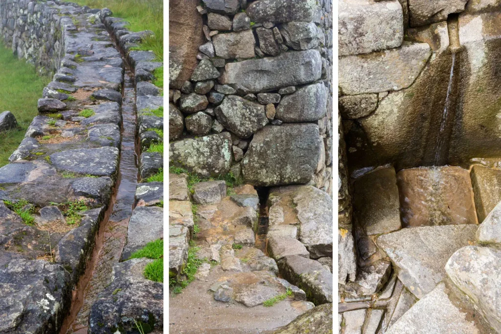 Canales de Agua en Machu Picchu